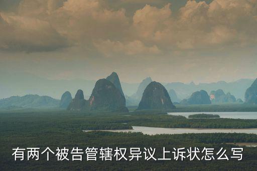 有兩個被告管轄權異議上訴狀怎么寫
