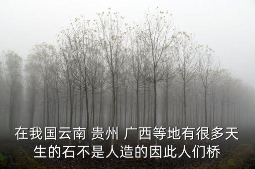 在我國云南 貴州 廣西等地有很多天生的石不是人造的因此人們橋