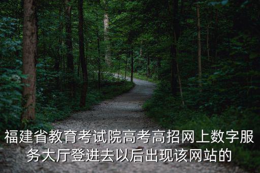 福建省教育考試院高考高招網上數字服務大廳登進去以后出現該網站的