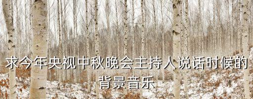 央視中秋晚會，求今年央視中秋晚會主持人說話時候的背景音樂