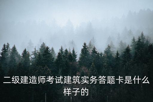 答題卡樣式，二級建造師考試建筑實務答題卡是什么樣子的