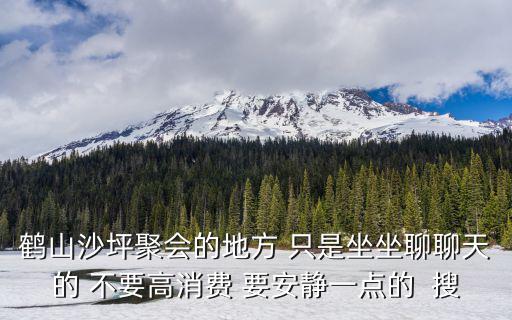 鶴山沙坪聚會的地方 只是坐坐聊聊天的 不要高消費 要安靜一點的  搜