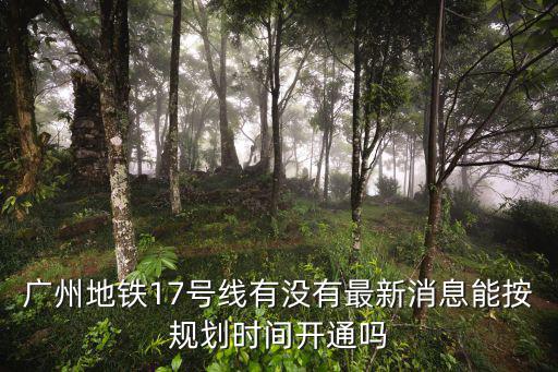 廣州地鐵17號線有沒有最新消息能按規(guī)劃時間開通嗎