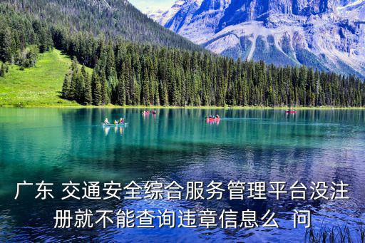 廣東 交通安全綜合服務(wù)管理平臺(tái)沒注冊(cè)就不能查詢違章信息么  問