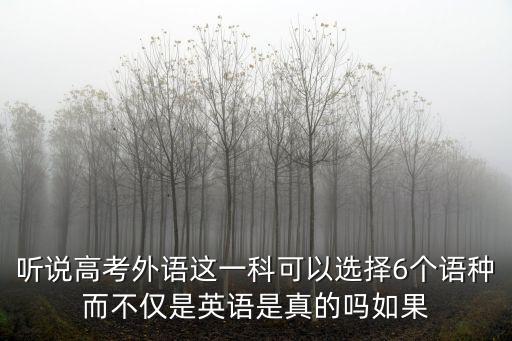 聽說高考外語這一科可以選擇6個語種而不僅是英語是真的嗎如果