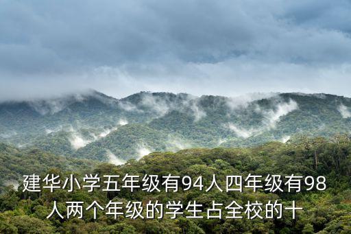 建華小學，建華小學五年級有94人四年級有98人兩個年級的學生占全校的十