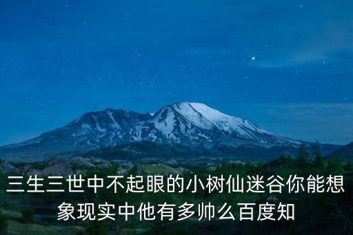 三生三世中不起眼的小樹仙迷谷你能想象現實中他有多帥么百度知