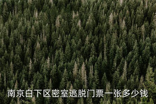 南京白下區(qū)密室逃脫門票一張多少錢