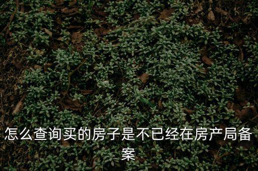 新房備案查詢，怎么查詢買的房子是不已經在房產局備案