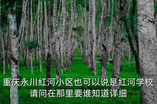 重慶永川紅河小區也可以說是紅河學校請問在那里要誰知道詳細