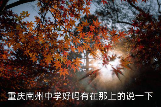 重慶南州中學好嗎有在那上的說一下
