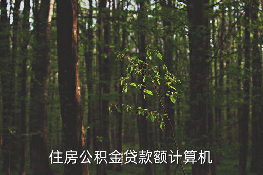 住房公積金貸款額計算機