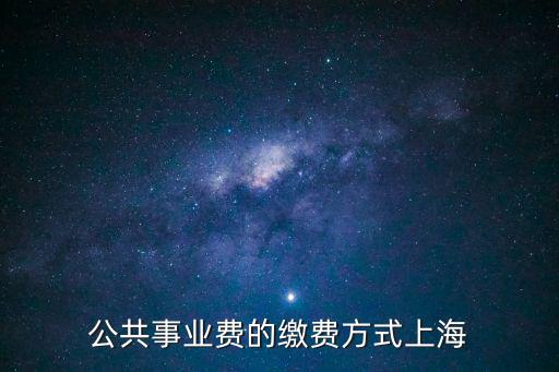 公共事業費的繳費方式上海