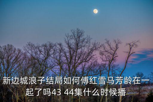 新邊城浪子結局如何傅紅雪馬芳齡在一起了嗎43 44集什么時候播