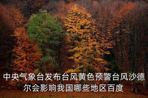 中央氣象臺發布臺風黃色預警臺風沙德爾會影響我國哪些地區百度