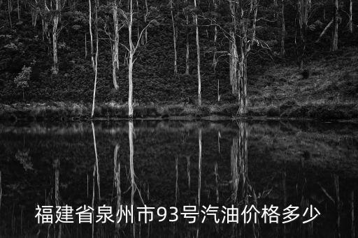 福建省泉州市93號汽油價格多少