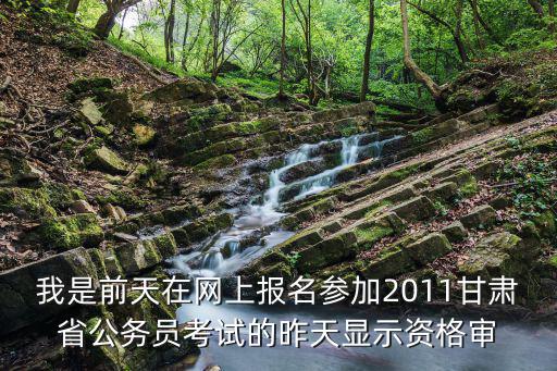 甘肅省人社廳官網首頁，我是前天在網上報名參加2011甘肅省公務員考試的昨天顯示資格審