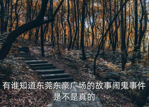 有誰知道東莞東豪廣場的故事鬧鬼事件是不是真的