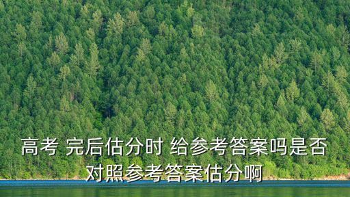 高考 完后估分時 給參考答案嗎是否對照參考答案估分啊
