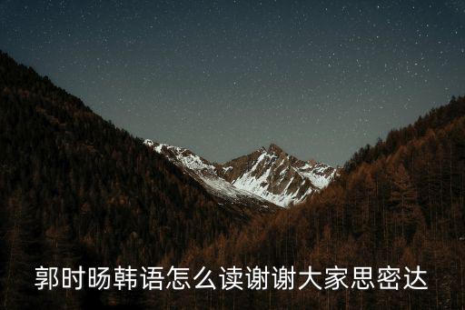 郭時(shí)旸韓語怎么讀謝謝大家思密達(dá)