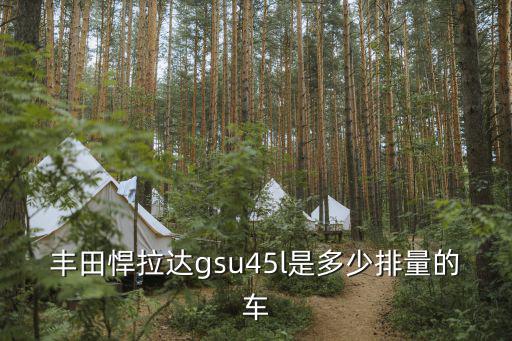 gsu，豐田悍拉達gsu45l是多少排量的車