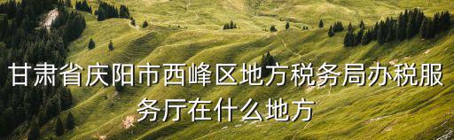 甘肅省慶陽市西峰區地方稅務局辦稅服務廳在什么地方