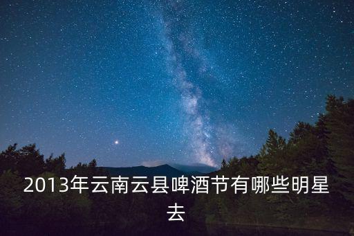 2013年云南云縣啤酒節有哪些明星去