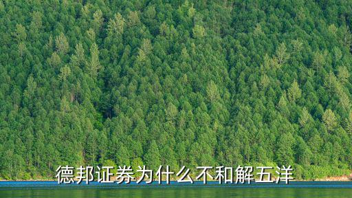 德邦證券為什么不和解五洋