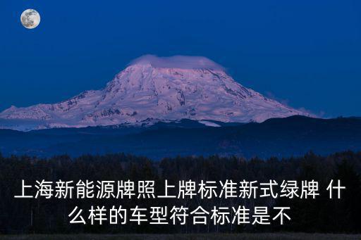 上海新能源牌照上牌標(biāo)準(zhǔn)新式綠牌 什么樣的車(chē)型符合標(biāo)準(zhǔn)是不