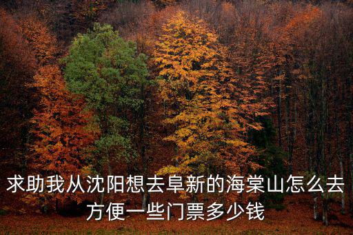 求助我從沈陽想去阜新的海棠山怎么去方便一些門票多少錢