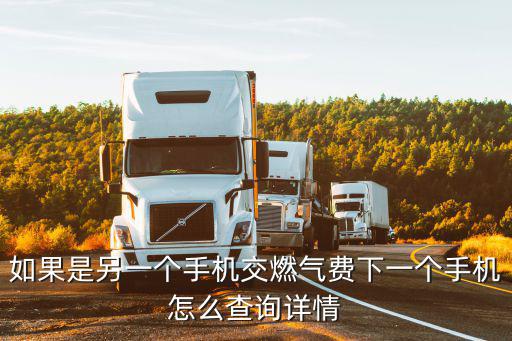 如果是另一個手機交燃氣費下一個手機怎么查詢詳情