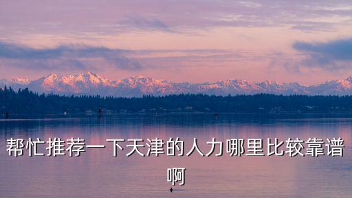 幫忙推薦一下天津的人力哪里比較靠譜啊
