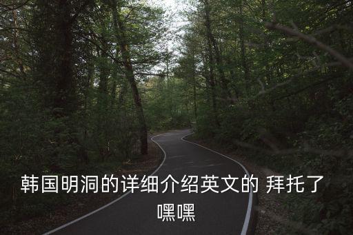 韓國明洞的詳細介紹英文的 拜托了 嘿嘿
