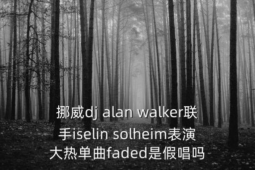 挪威dj alan walker聯手iselin solheim表演大熱單曲faded是假唱嗎