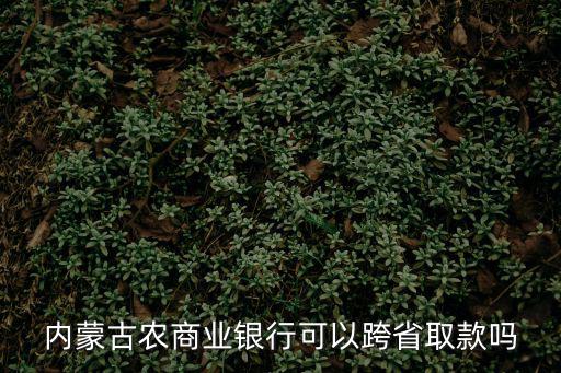內(nèi)蒙古農(nóng)商業(yè)銀行可以跨省取款嗎