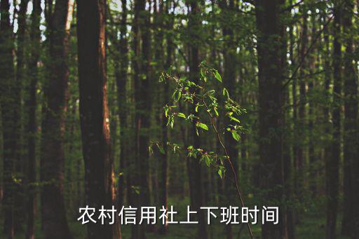 農村信用社上下班時間