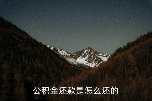 公積金貸款還款，公積金還款是怎么還的