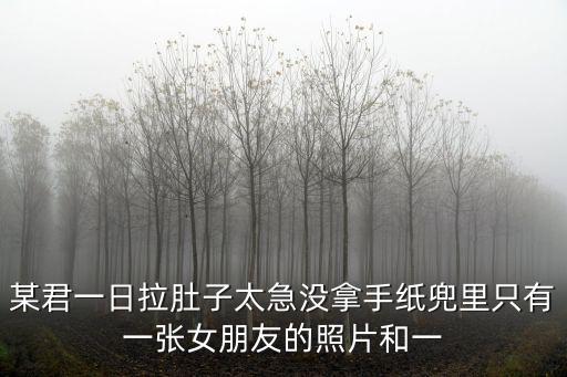 某君一日拉肚子太急沒(méi)拿手紙兜里只有一張女朋友的照片和一