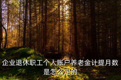 企業(yè)退休職工個人賬戶養(yǎng)老金計提月數(shù)是怎么定的