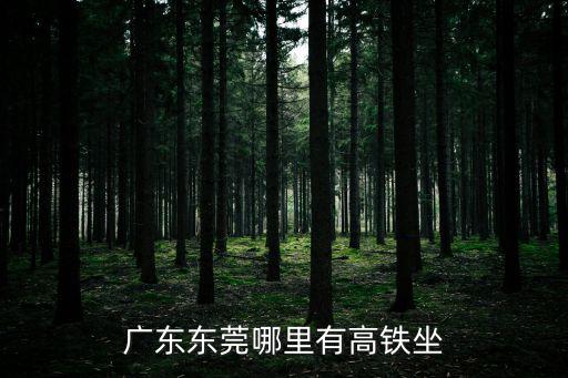 廣東東莞哪里有高鐵坐