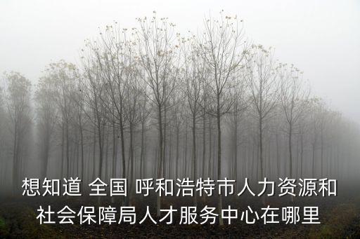 想知道 全國 呼和浩特市人力資源和社會保障局人才服務中心在哪里