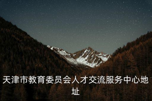 天津市教育委員會人才交流服務中心地址