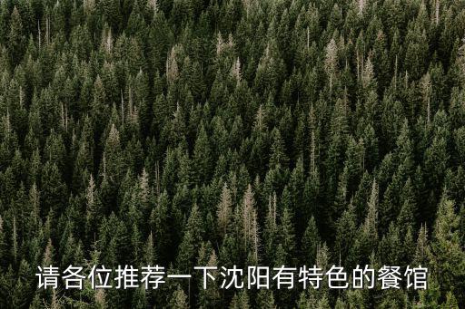 沈陽老字號，請各位推薦一下沈陽有特色的餐館