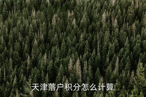 天津落戶積分怎么計(jì)算