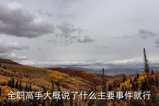 全職高手大概說了什么主要事件就行