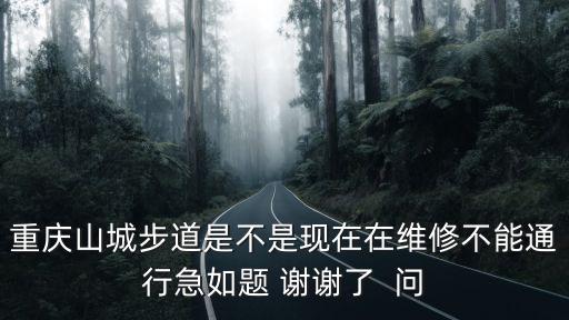 重慶山城步道，重慶山城步道是不是現(xiàn)在在維修不能通行急如題 謝謝了  問