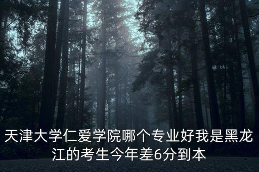天津大學仁愛學院哪個專業好我是黑龍江的考生今年差6分到本