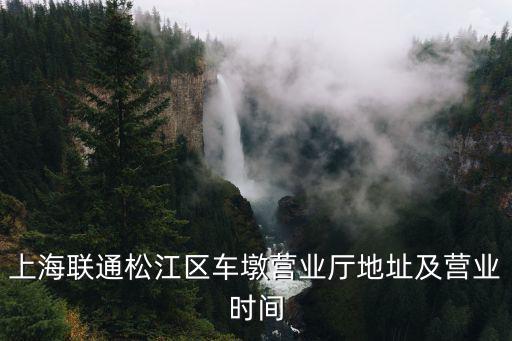 上海聯(lián)通松江區(qū)車墩營業(yè)廳地址及營業(yè)時間