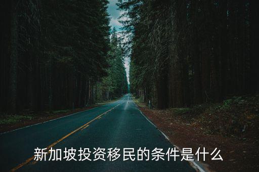 新加坡投資移民的條件是什么