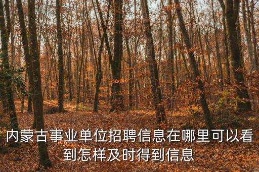 內(nèi)蒙古事業(yè)單位招聘信息在哪里可以看到怎樣及時得到信息